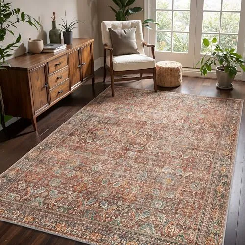 Bavni Vintage Medallion Rugs — Terracotta Indigo