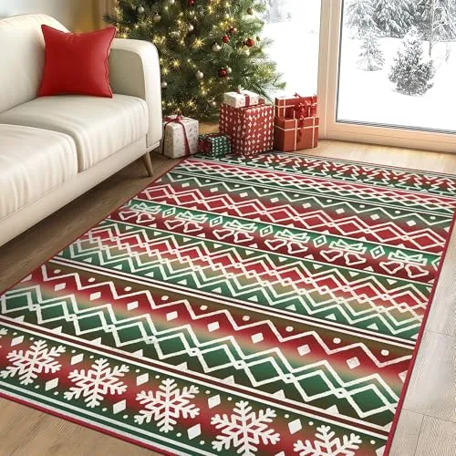 Bavni Tappeti natalizi — Fiocchi di neve / rosso & verde