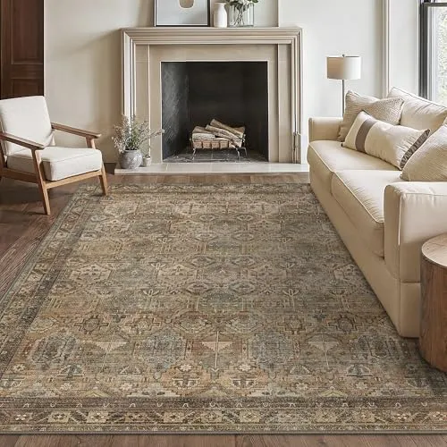 Bavni Vintage Medallion Rugs — Warm Taupe