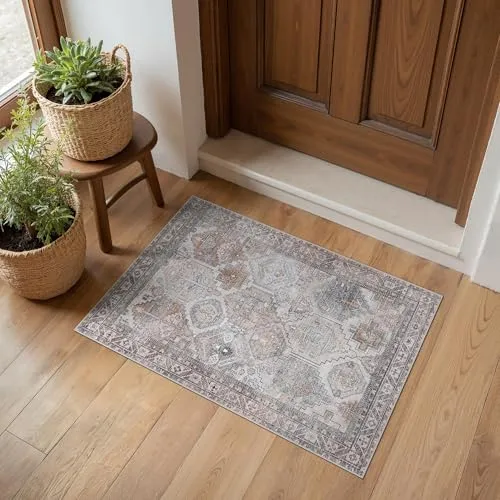 Bavni Vintage Medallion Rugs — Grey