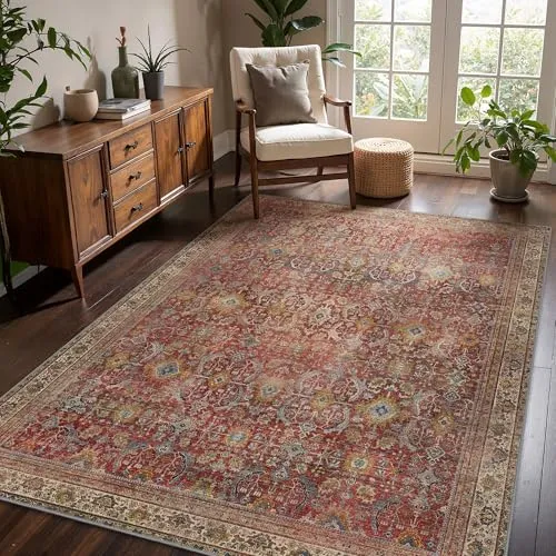Bavni Tappeti floreali vintage — Rosso bordeaux