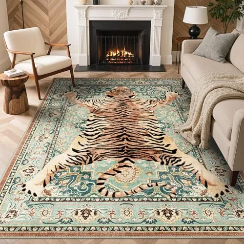 Bavni Tiger Rugs — Sage Hide