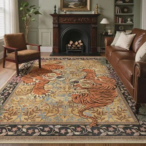 Bavni Tiger Rugs — Brown