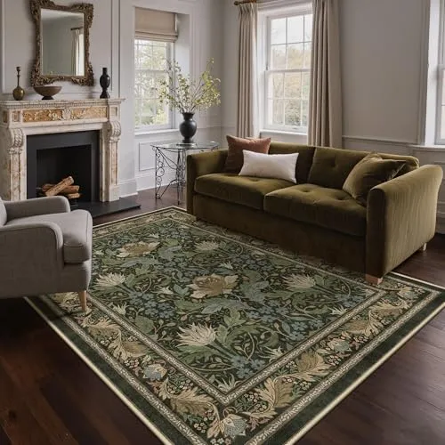 Bavni Vintage Floral Rugs — Dark Brown