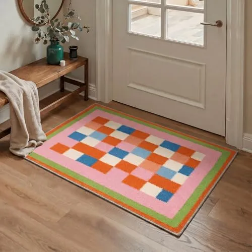 Bavni Checkered & Plaid Rugs — Vibrant Pastel