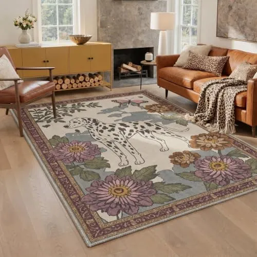 Bavni Vintage Floral Rugs — Dusty Beige