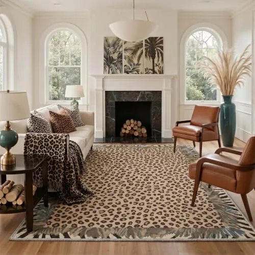 Bavni Leopard & Cheetah Rugs — Brown