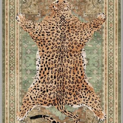 Bavni Leopard & Cheetah Rugs — Olive